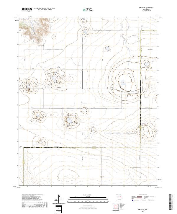 US Topo 7.5-minute map for Grady SW NM