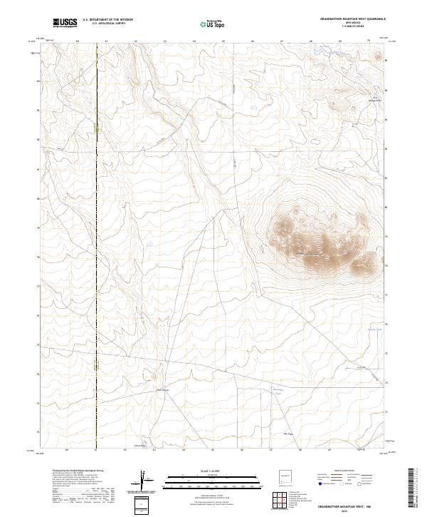 US Topo 7.5-minute map for Grandmother Mountain West NM