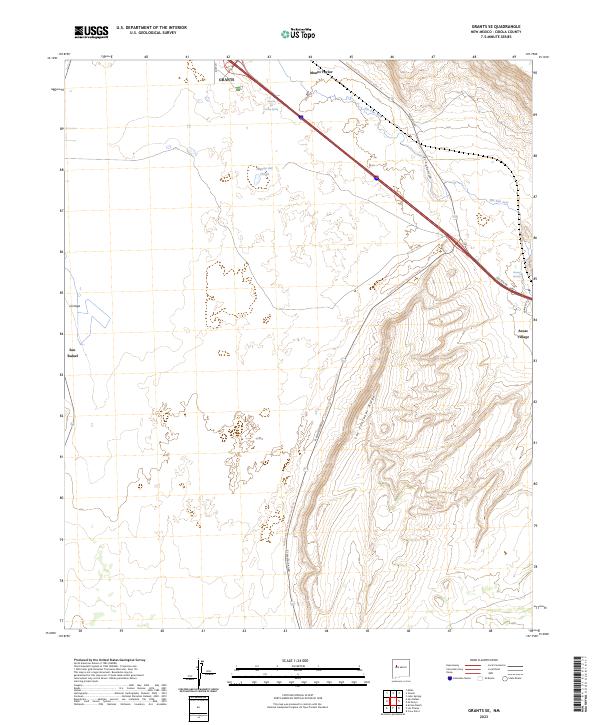 US Topo 7.5-minute map for Grants SE NM
