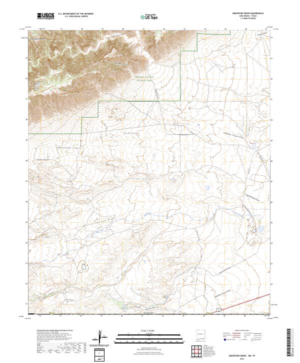 US Topo 7.5-minute map for Grapevine Draw NMTX