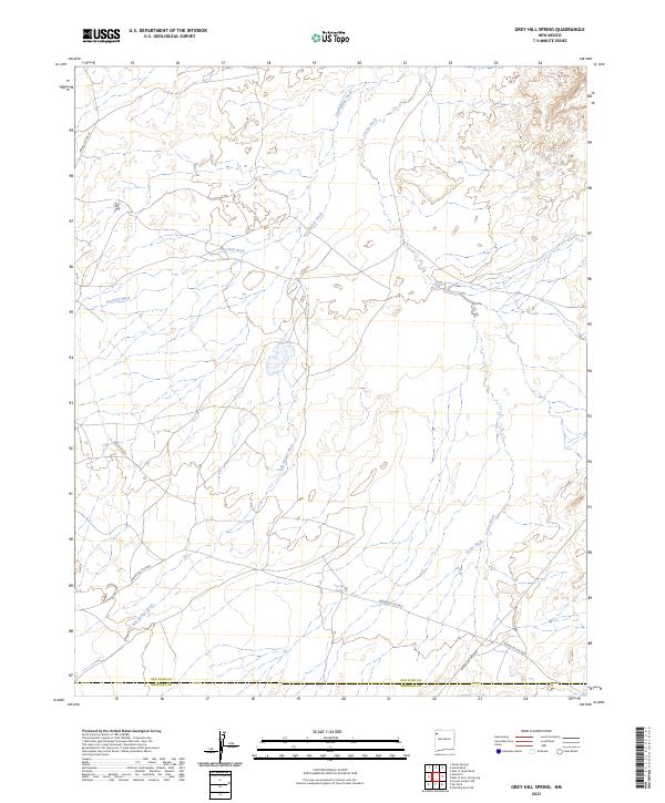 US Topo 7.5-minute map for Grey Hill Spring NM