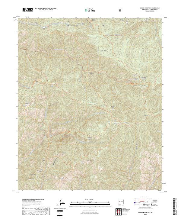 US Topo 7.5-minute map for Grouse Mountain NM