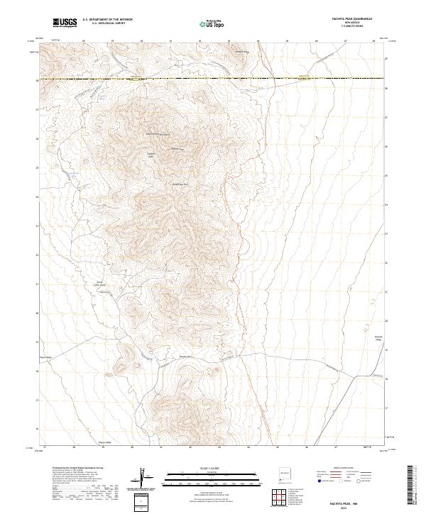 US Topo 7.5-minute map for Hachita Peak NM