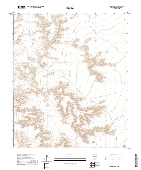 US Topo 7.5-minute map for Hackberry Hill NM