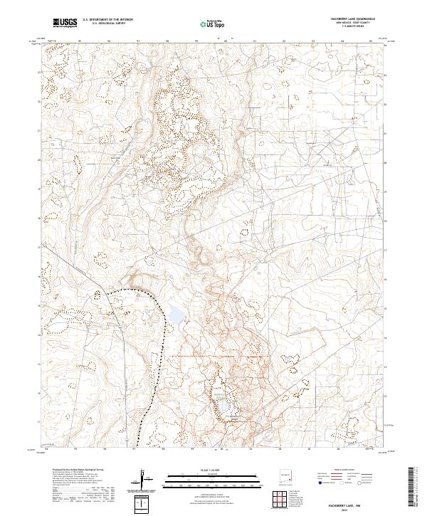 US Topo 7.5-minute map for Hackberry Lake NM