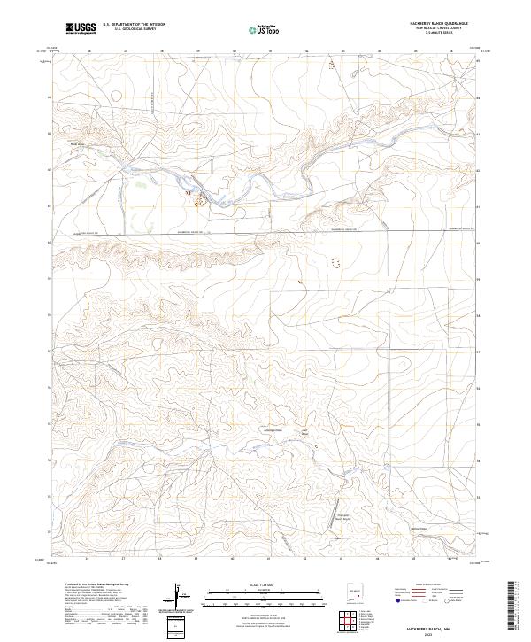 US Topo 7.5-minute map for Hackberry Ranch NM