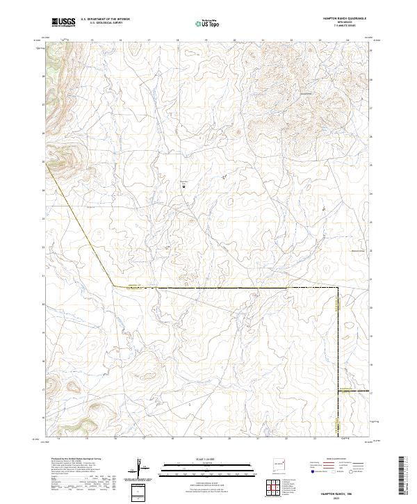 US Topo 7.5-minute map for Hampton Ranch NM
