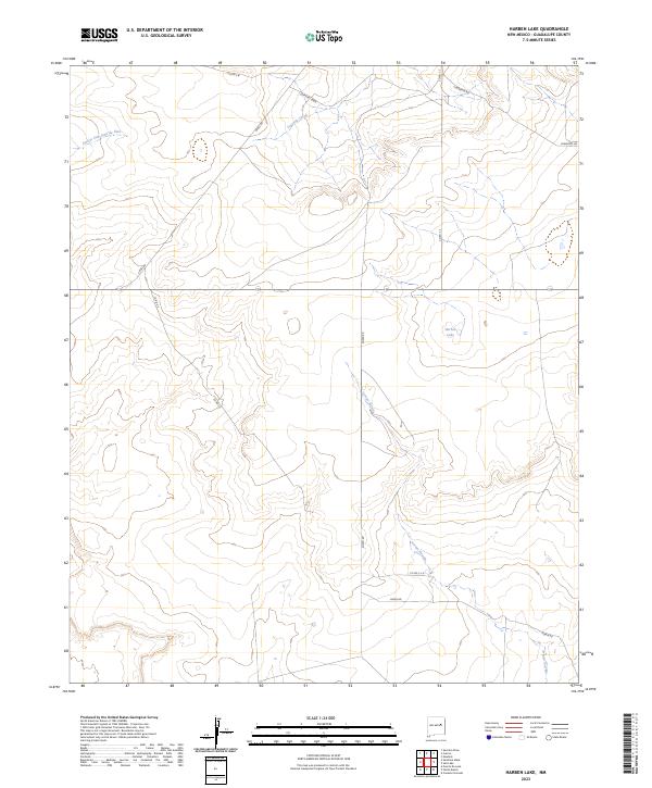 US Topo 7.5-minute map for Harben Lake NM