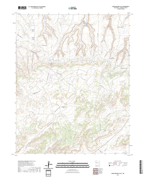 US Topo 7.5-minute map for Hard Ground Flats NM