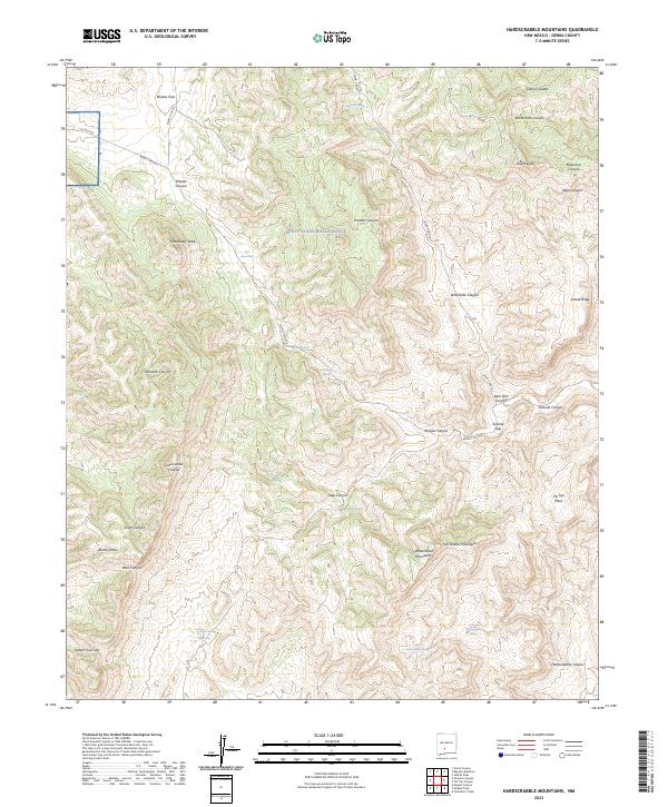 US Topo 7.5-minute map for Hardscrabble Mountains NM