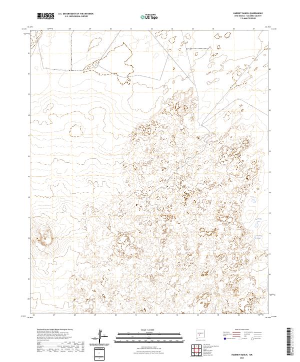 US Topo 7.5-minute map for Harriet Ranch NM