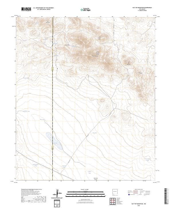 US Topo 7.5-minute map for Hat Top Mountain NM