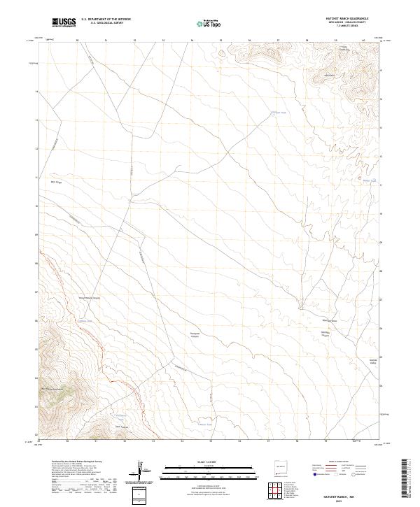 US Topo 7.5-minute map for Hatchet Ranch NM