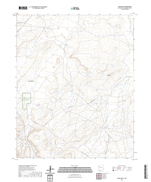 US Topo 7.5-minute map for Heart Rock NM