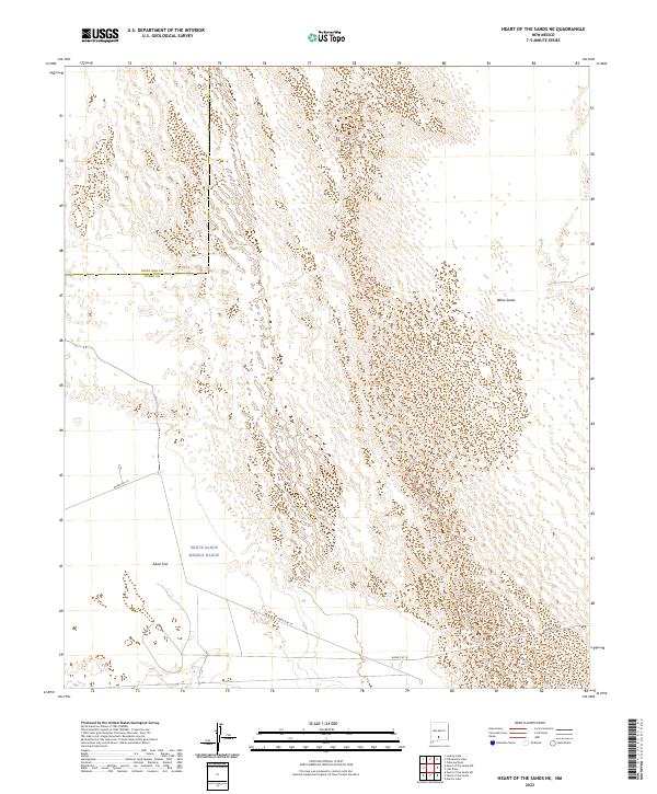 US Topo 7.5-minute map for Heart of the Sands NE NM