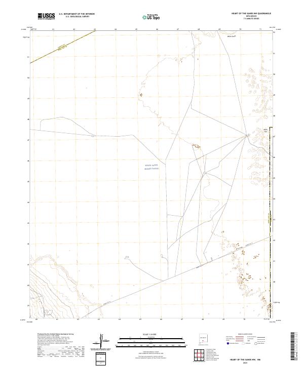 US Topo 7.5-minute map for Heart of the Sands NW NM
