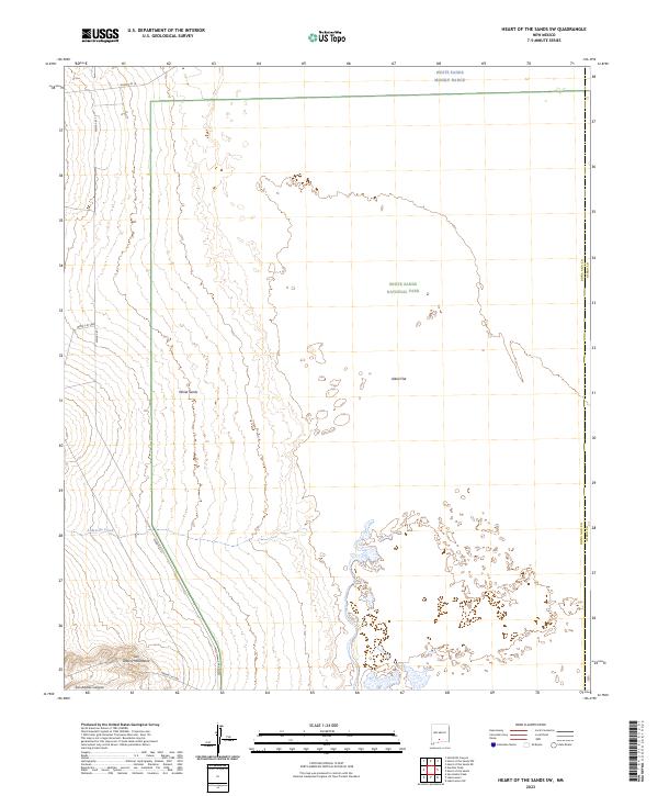 US Topo 7.5-minute map for Heart of the Sands SW NM