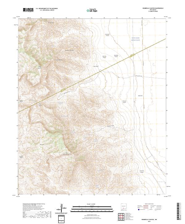 US Topo 7.5-minute map for Hembrillo Canyon NM