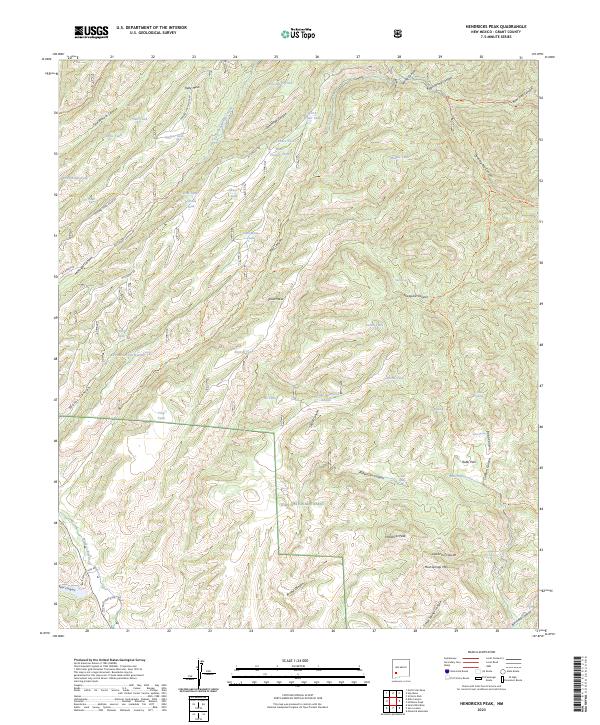 US Topo 7.5-minute map for Hendricks Peak NM