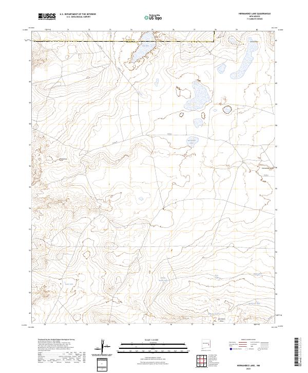US Topo 7.5-minute map for Hernandez Lake NM