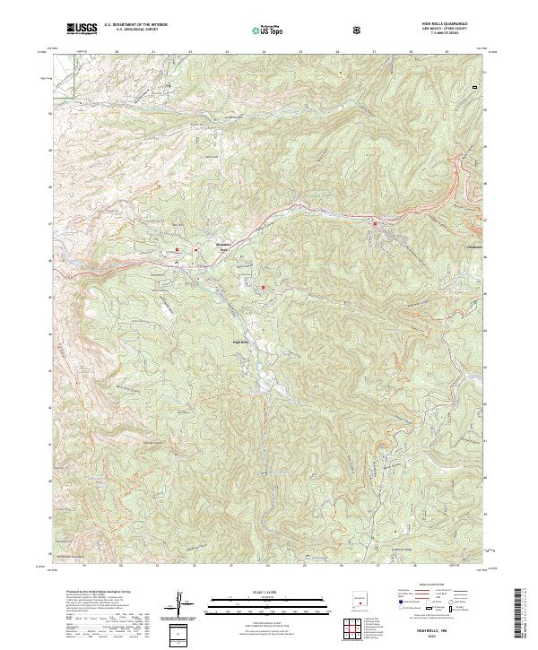 US Topo 7.5-minute map for High Rolls NM