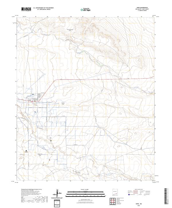 US Topo 7.5-minute map for Hope NM