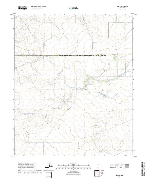 US Topo 7.5-minute map for Hope NE NM