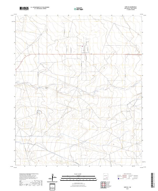 US Topo 7.5-minute map for Hope SE NM