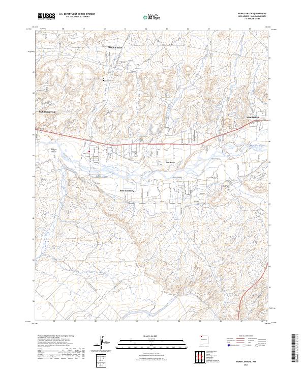 US Topo 7.5-minute map for Horn Canyon NM