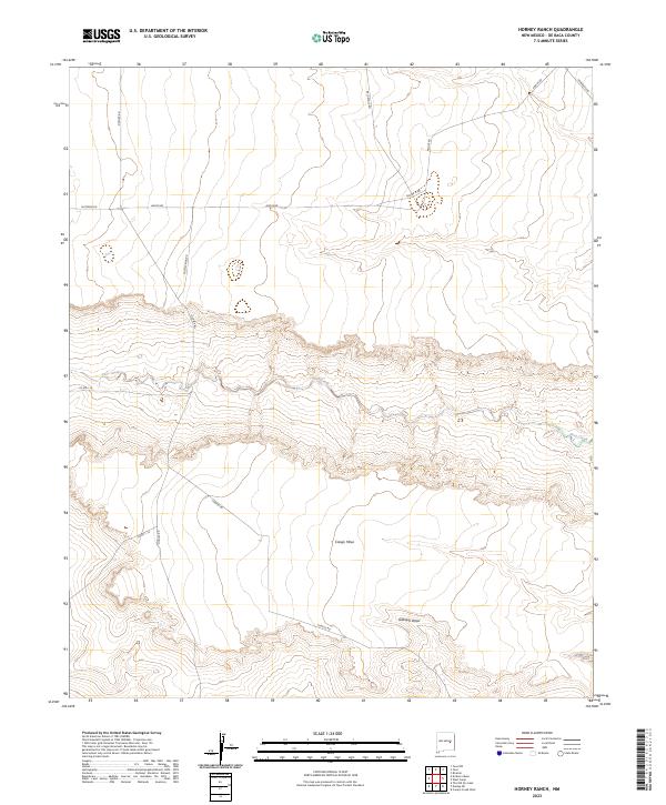 US Topo 7.5-minute map for Horney Ranch NM
