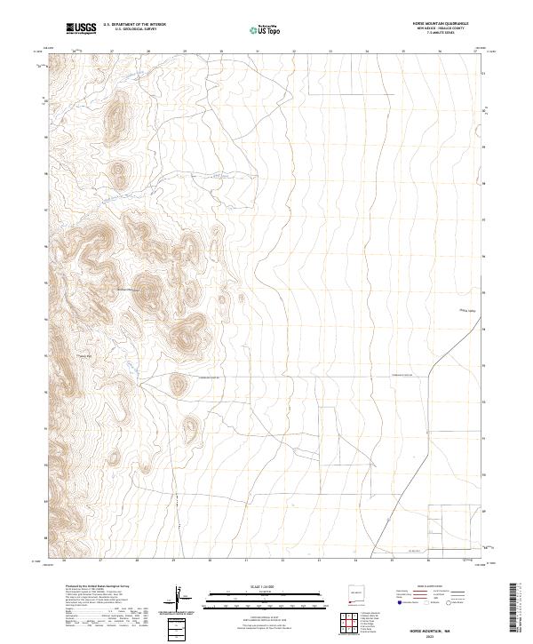 US Topo 7.5-minute map for Horse Mountain NM