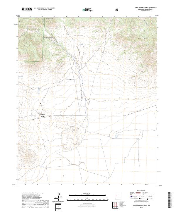 US Topo 7.5-minute map for Horse Mountain West NM
