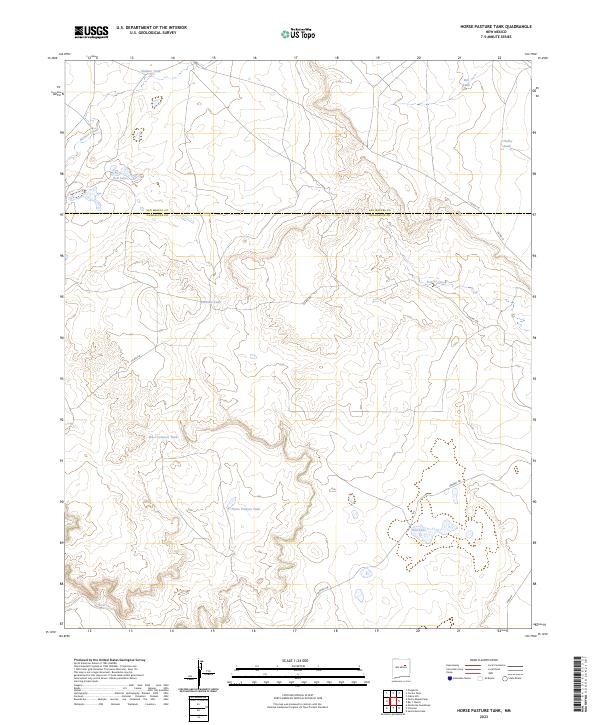 US Topo 7.5-minute map for Horse Pasture Tank NM