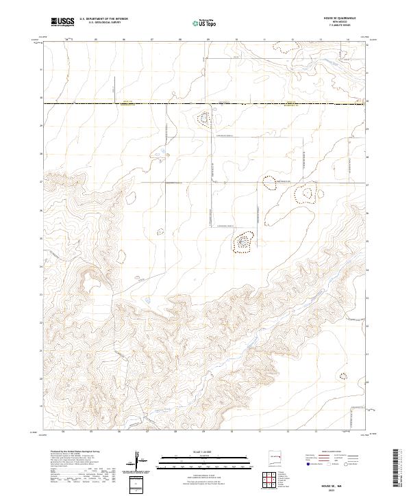 US Topo 7.5-minute map for House SE NM