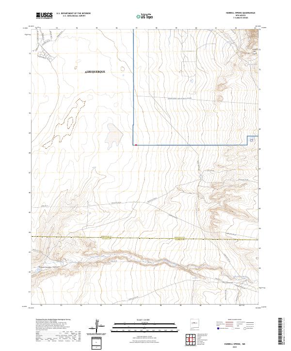 US Topo 7.5-minute map for Hubbell Spring NM