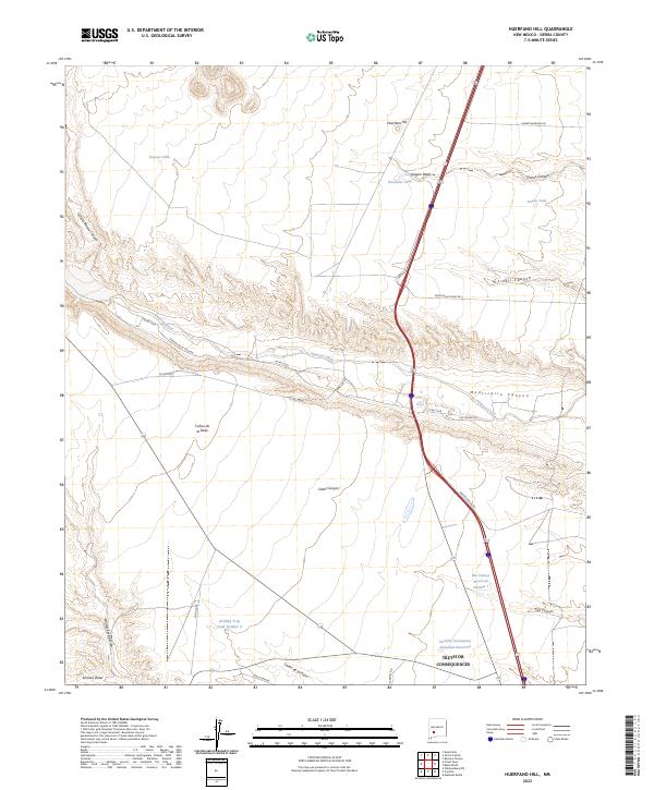US Topo 7.5-minute map for Huerfano Hill NM