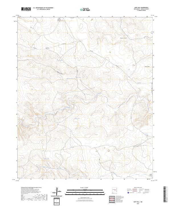 US Topo 7.5-minute map for Huff Hill NM
