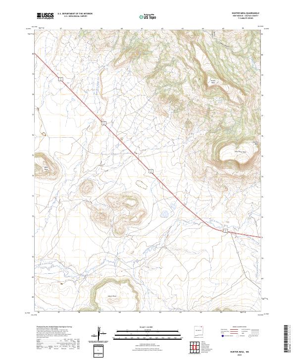 US Topo 7.5-minute map for Hunter Mesa NM
