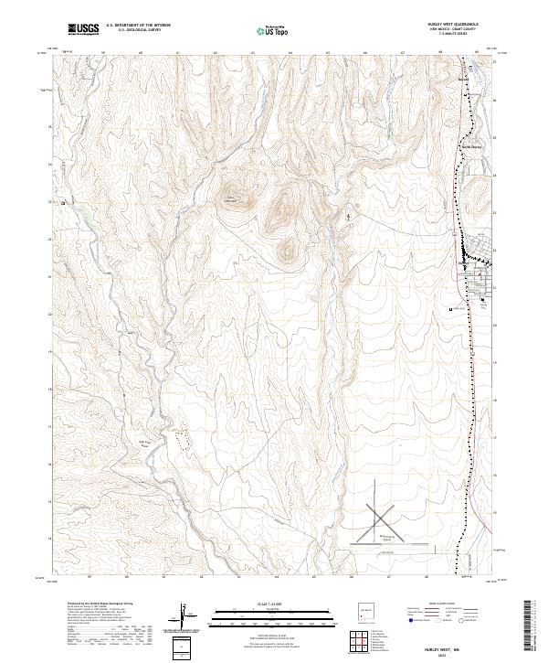 US Topo 7.5-minute map for Hurley West NM