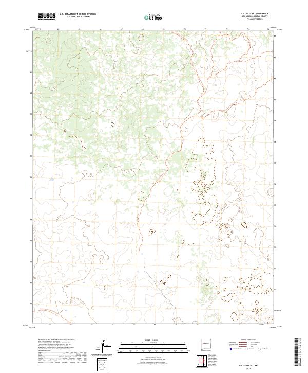 US Topo 7.5-minute map for Ice Caves SE NM
