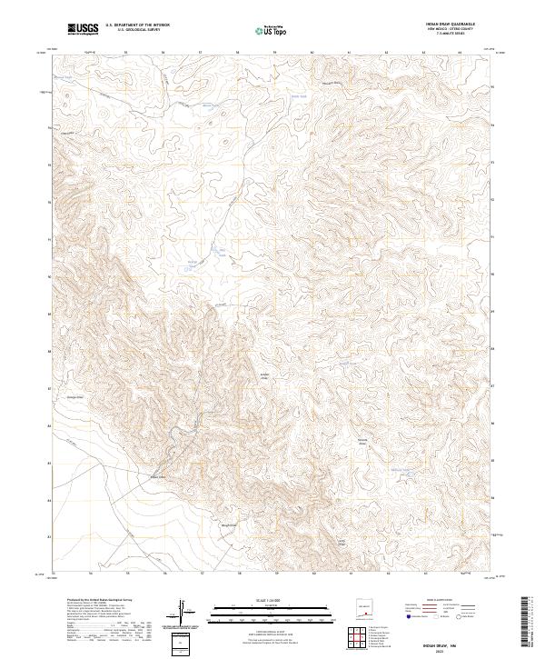 US Topo 7.5-minute map for Indian Draw NM
