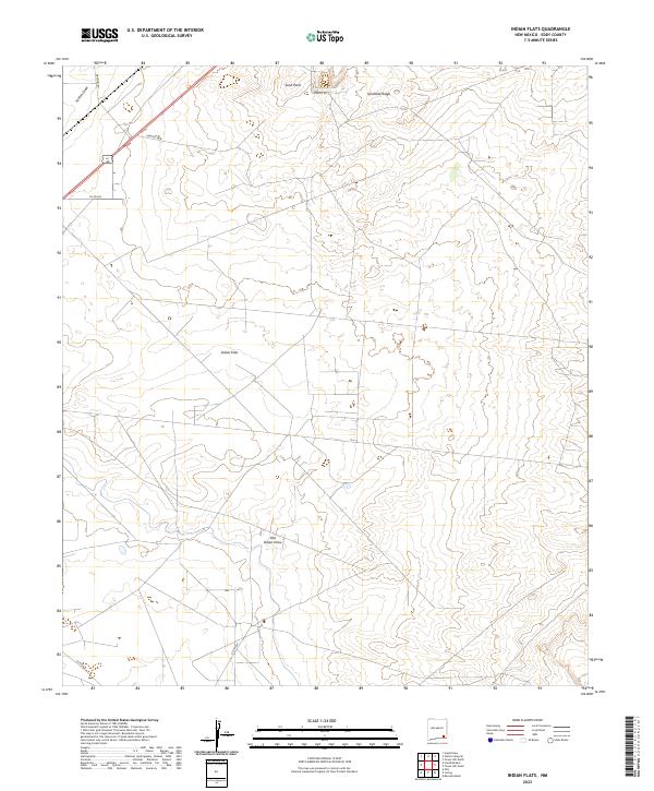 US Topo 7.5-minute map for Indian Flats NM