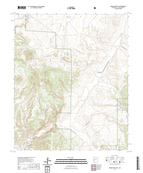 US Topo 7.5-minute map for Indian Peaks East NM