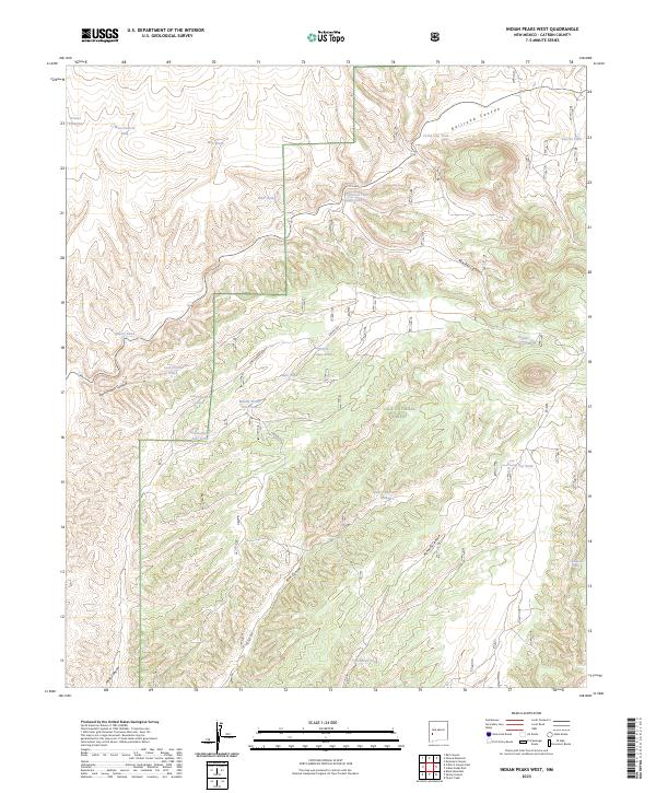 US Topo 7.5-minute map for Indian Peaks West NM