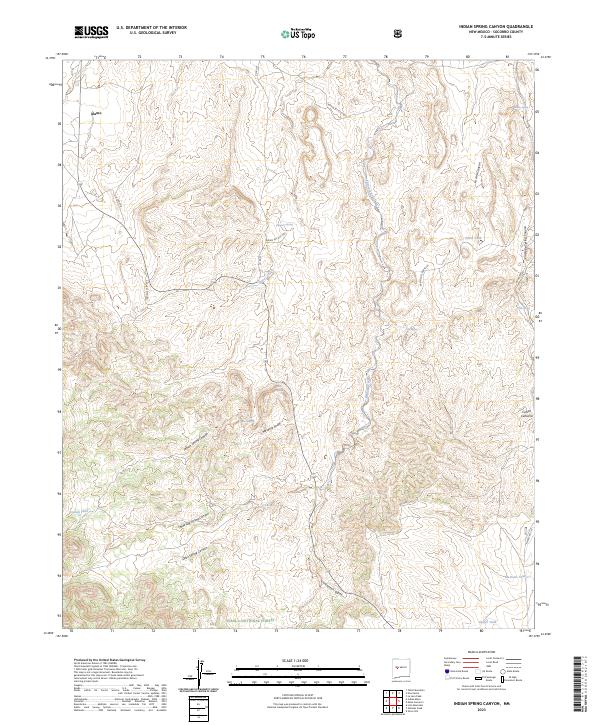 US Topo 7.5-minute map for Indian Spring Canyon NM