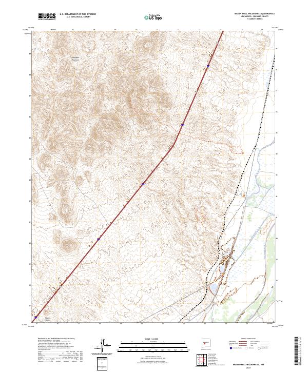 US Topo 7.5-minute map for Indian Well Wilderness NM