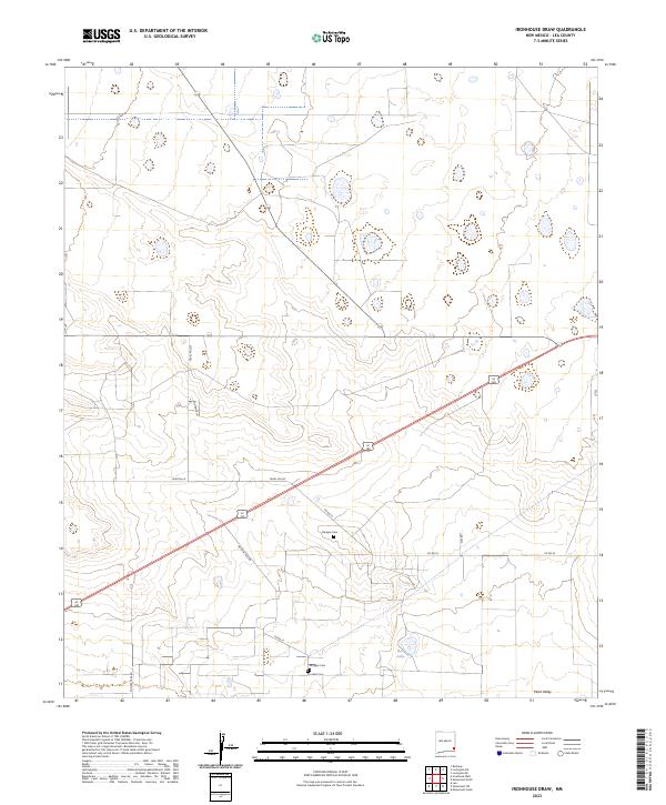 US Topo 7.5-minute map for Ironhouse Draw NM