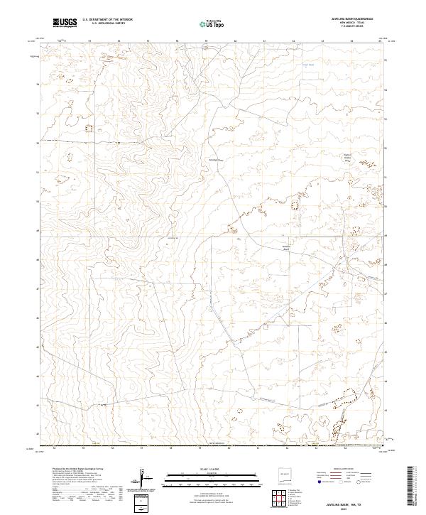 US Topo 7.5-minute map for Javelina Basin NMTX