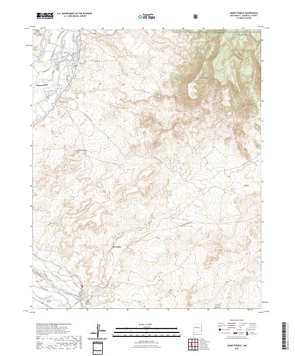 US Topo 7.5-minute map for Jemez Pueblo NM