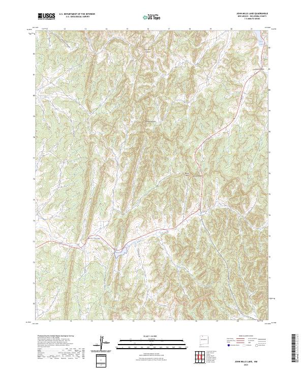 US Topo 7.5-minute map for John Mills Lake NM